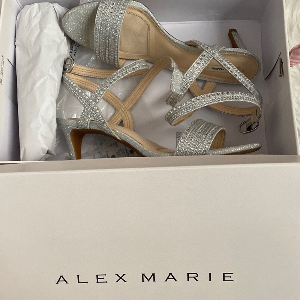 Alex Marie Parlyn Silver Heels Dress Hoco Shoes